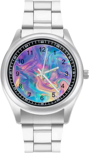 Trippy Abstract Fashion Classic Wrist Watches for Men Casual Business Dress Watch Unisex