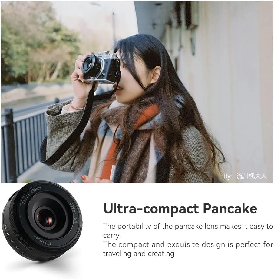 TTARTISAN AF 27mm f2.8 APS-C Frame Lens Ultra-Compact Pancake Lens for Fuji X Mount Cameras for Fujifilm XS10 X-E4 X-T10 X-T20 X-T3 X-T4 X-T100 X-T200 X-T30 X-Pro1 X-Pro2 X-Pro3 X-E1-Black