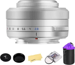 TTARTISAN AF 27mm f2.8 APS-C Frame Lens Ultra-Compact Pancake Lens for Fuji X Mount Cameras for Fujifilm XS10 X-E4 X-T10 X-T20 X-T3 X-T4 X-T100 X-T200 X-T30 X-Pro1 X-Pro2 X-Pro3 X-E1-Silver