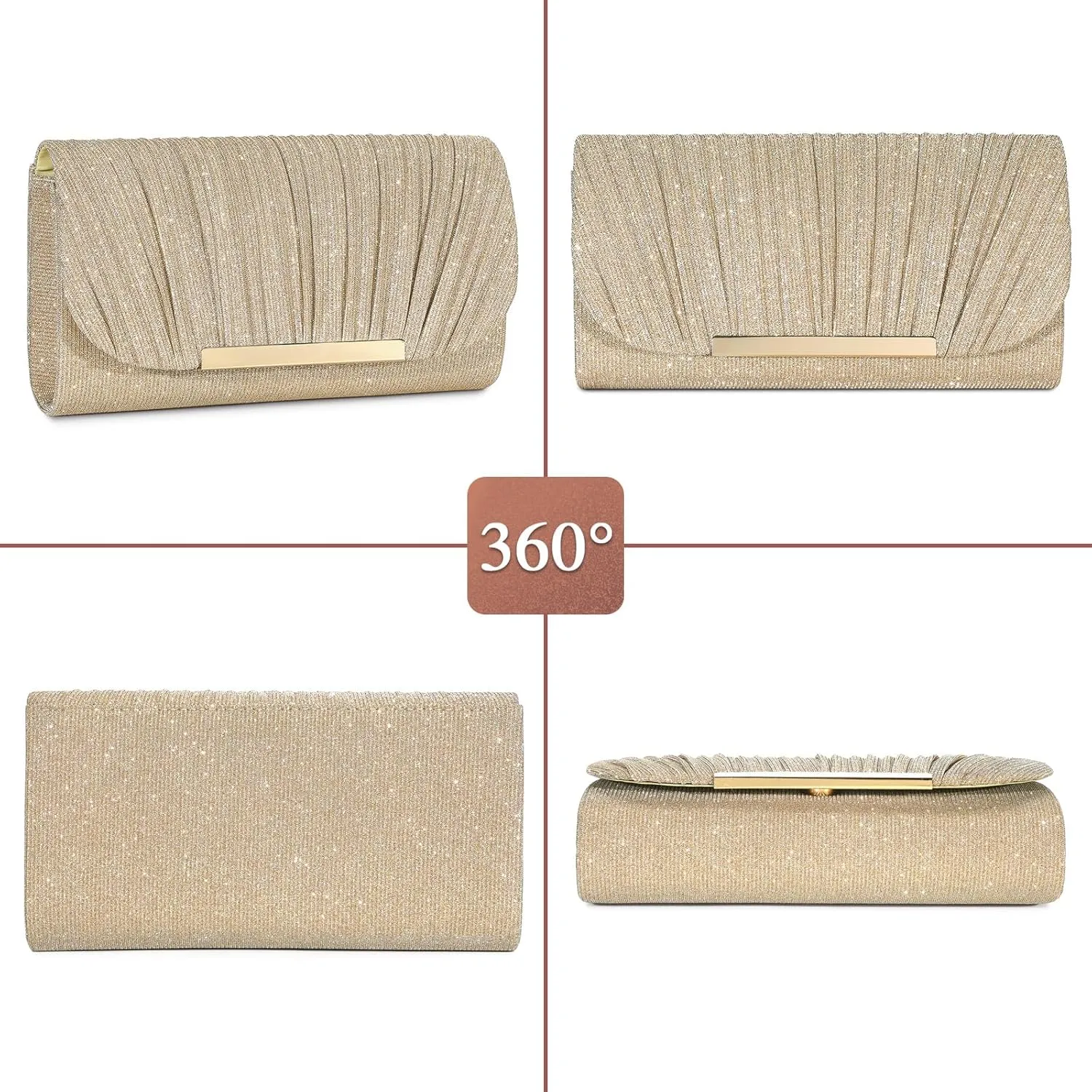 UBAYMAX Evening Bag Clutch Purses for Women Lady Girl Handbags Crossbody Bag Wedding Bag for Prom Party Wedding Engagement