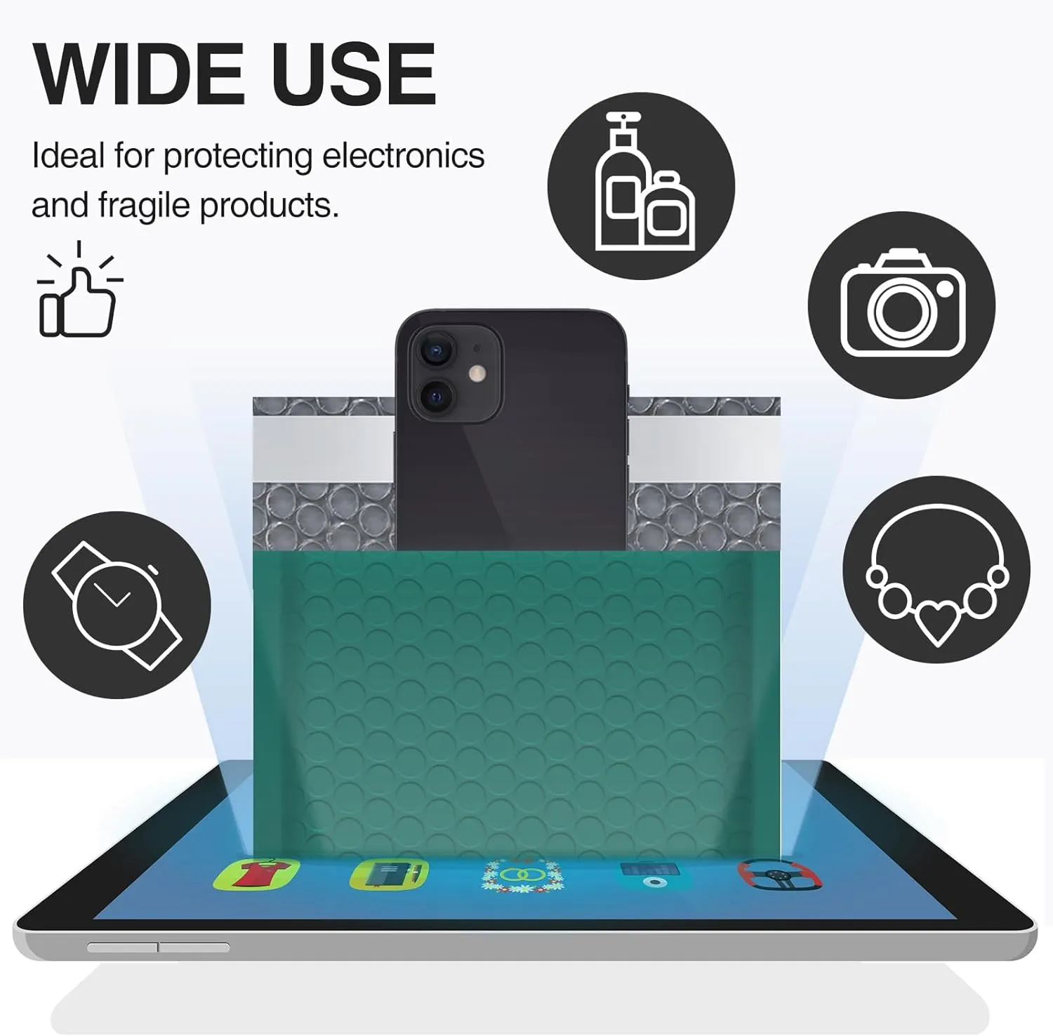 UCGOU Bubble Mailers 4x8 Inch Green 100 Pack Poly Padded Envelopes Small Business Mailing Packages Opaque Self Seal Boutique Shipping Bags Bubble Mailer