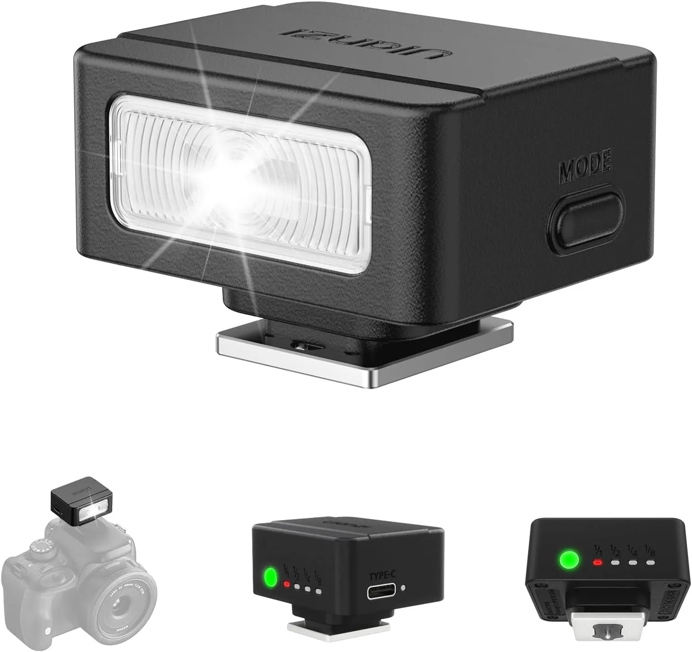 ULANZI SL01 Mini Flash Speedlite, GN8 6500K Camera Flash Light for Canon Fuji Sony Nikon and Other SLR Digital Compact Micro Single Retro Camera, 4 Power Level Mini Camera Flash Speedlight Photography