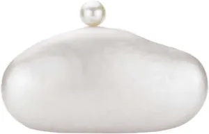 UMREN Shell Shaped Acrylic Clutch Purse Women Acrylic Egg Evening Bag Unique Marble Handbag for Wedding Party