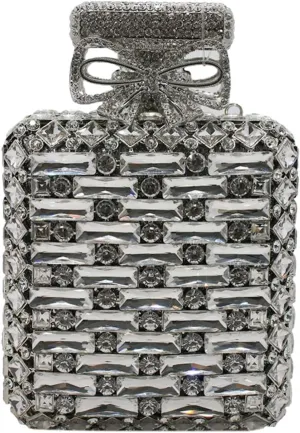 UMREN Women's Perfume Shaped Rhinestone Clutch Purses Sparkly Diamond Box Evening Bag Glitter Party Wedding Handbag