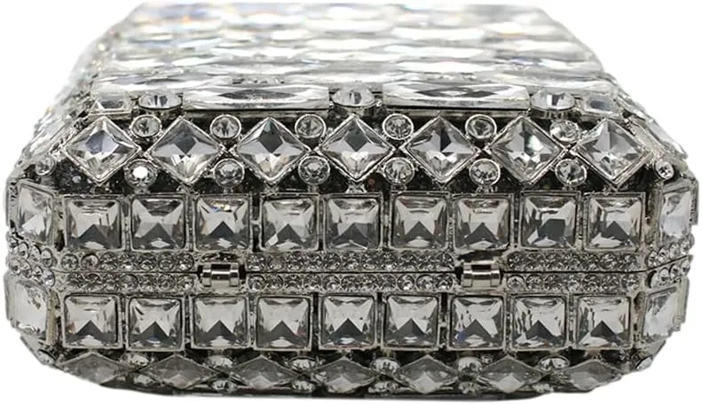 UMREN Women's Perfume Shaped Rhinestone Clutch Purses Sparkly Diamond Box Evening Bag Glitter Party Wedding Handbag