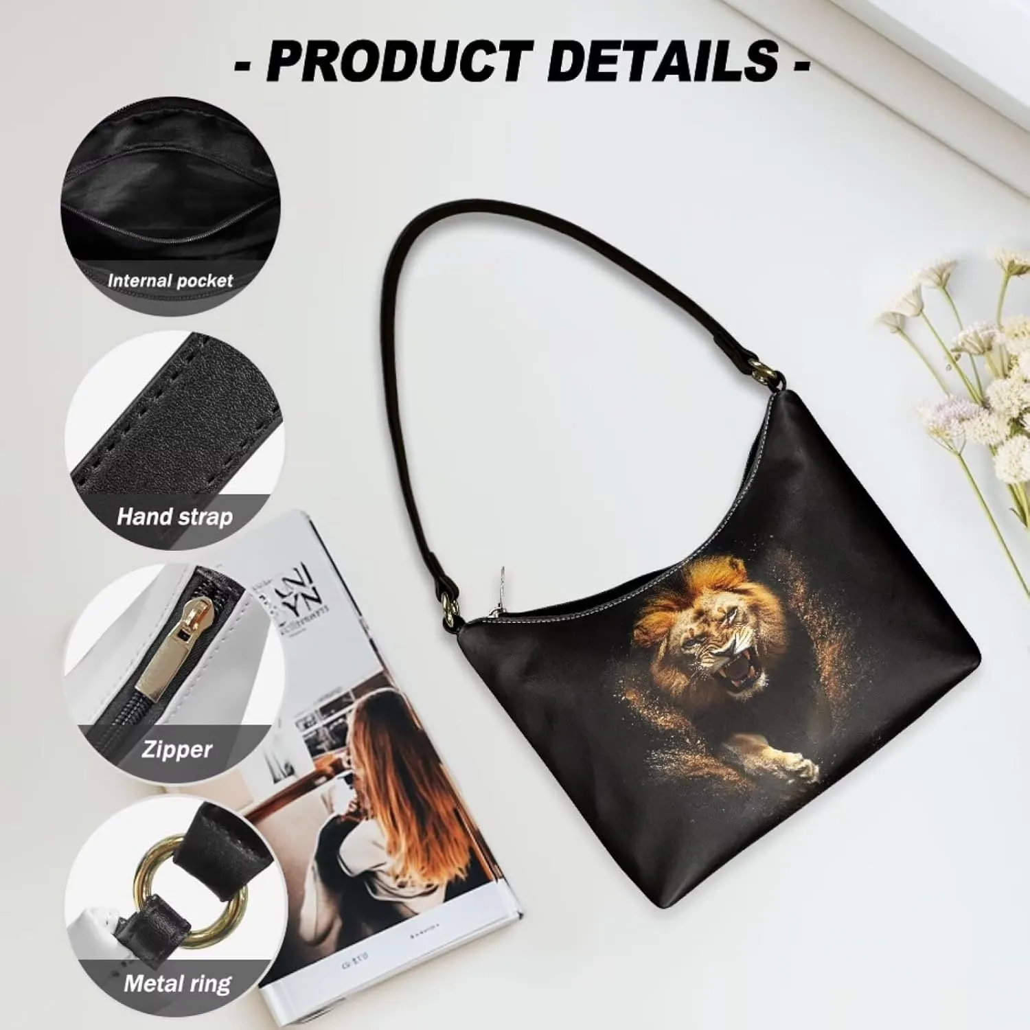 Underarm Shoulder Bag for Women Clutch Purse Handbag Pu Leather Tote Hobo Bag with Zipper Closure