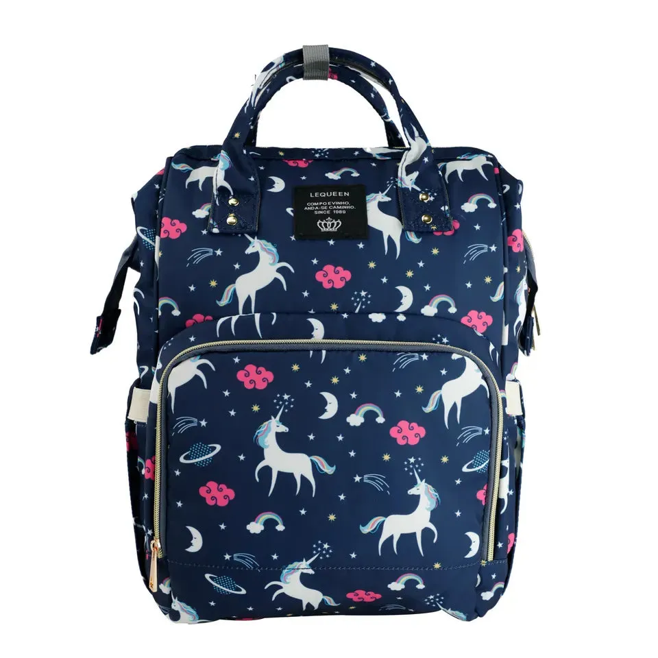 Unicorn Diaper Backpack Navy Blue