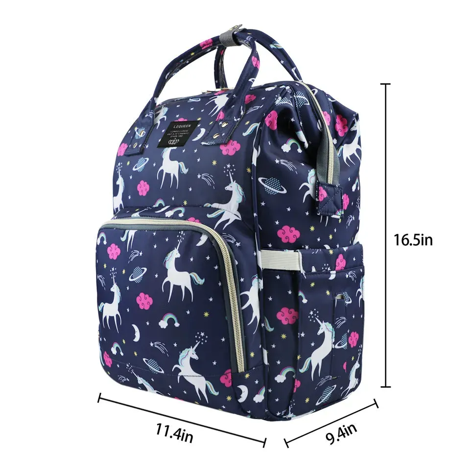 Unicorn Diaper Backpack Navy Blue
