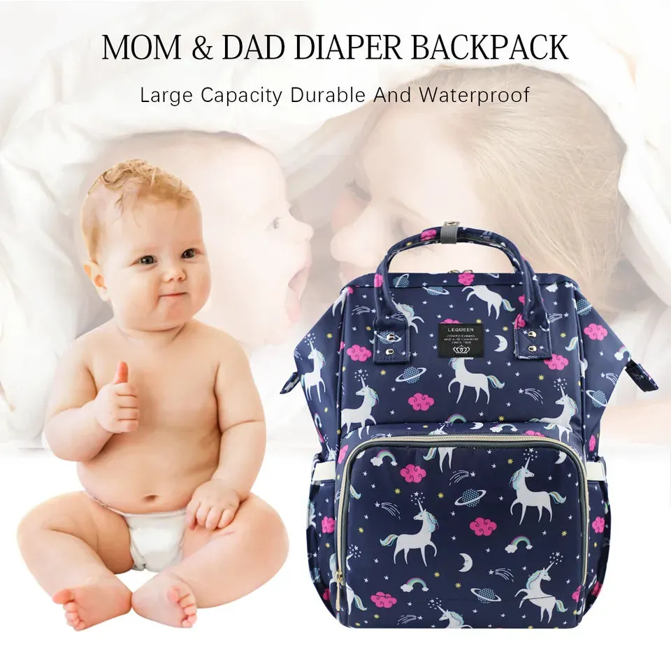 Unicorn Diaper Backpack Navy Blue