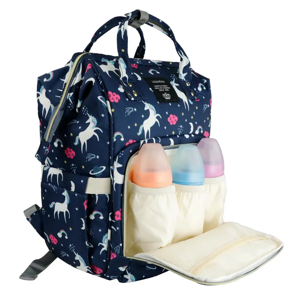 Unicorn Diaper Backpack Navy Blue