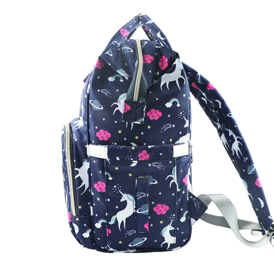 Unicorn Diaper Backpack Navy Blue