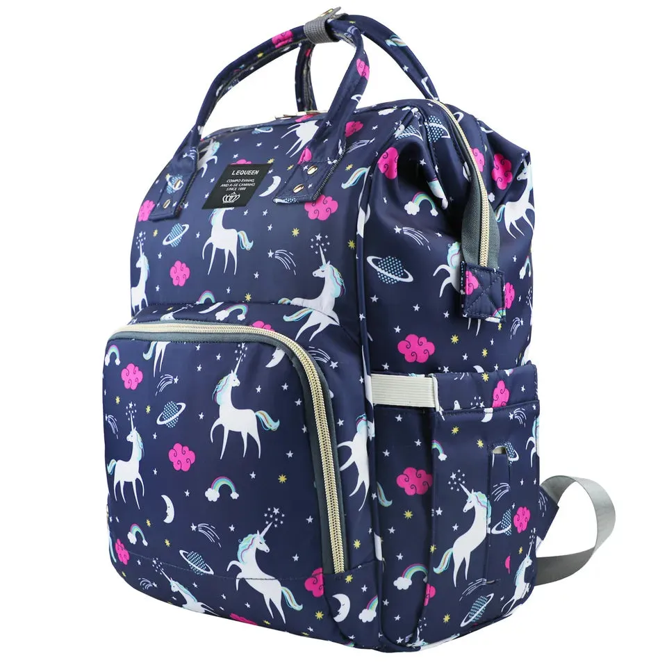 Unicorn Diaper Backpack Navy Blue