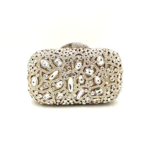 Unique Evening Crystal Clutch Purse with Chain