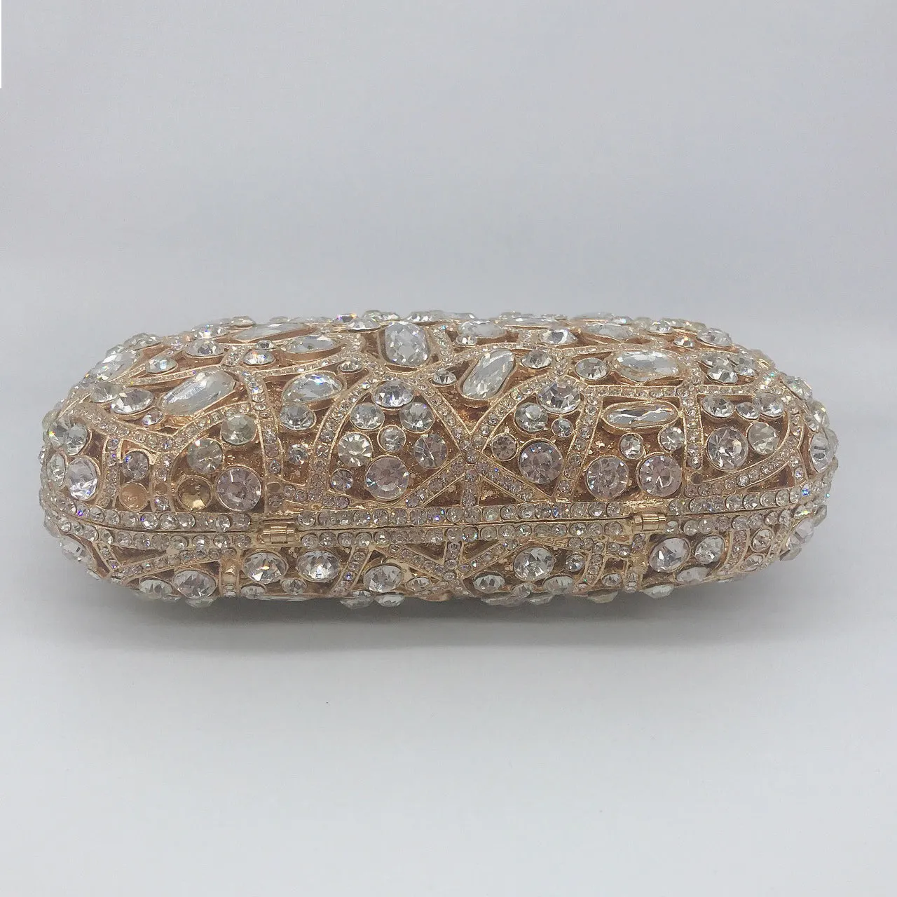 Unique Evening Crystal Clutch Purse with Chain