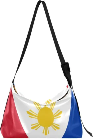 Unisex Shoulder Bag Crossbody Handbag Philippine-flag-proud Women Casual Hobo Bag Lightweight PU Leather Tote