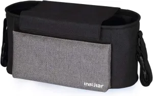 Universial Stroller Organizer Bag Diaper Bottle Storage Bag Cup Holder with Shoulder Strap Black