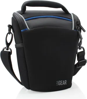 USA Gear DSLR Camera Case for Men and Women with Top Loading Accessibility, Adjustable Shoulder, Small Camera Sling Bag, Travel Padded Handle - Camera Holster Bag for Nikon, Canon, Panasonic (Black)