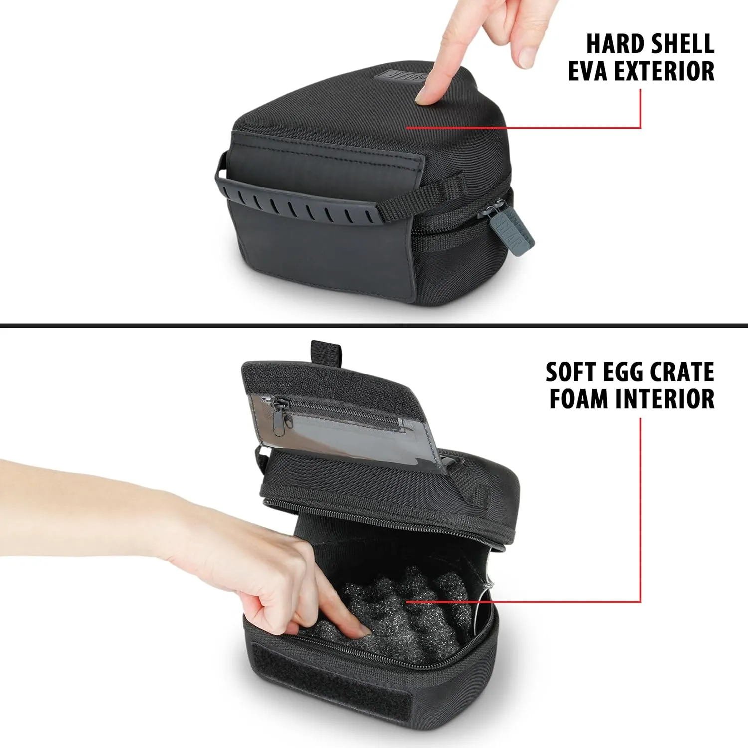 USA Gear Hard Shell DSLR Camera Case (Black) with Molded EVA Protection, Quick Access Opening, Padded Interior and Rubber Coated Handle-Compatible with Nikon, Canon, Pentax, Olympus and More