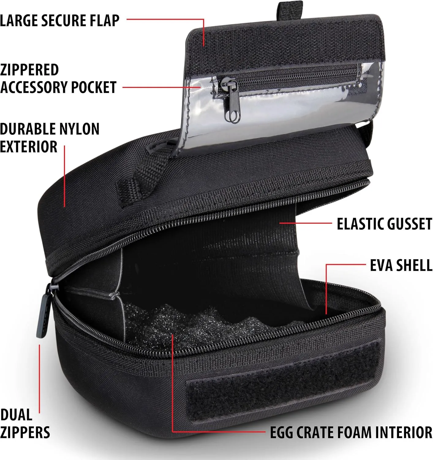 USA Gear Hard Shell DSLR Camera Case (Black) with Molded EVA Protection, Quick Access Opening, Padded Interior and Rubber Coated Handle-Compatible with Nikon, Canon, Pentax, Olympus and More