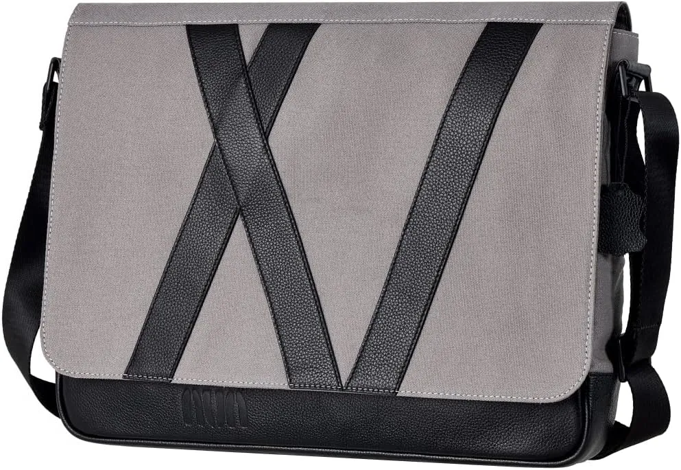 USRA Messenger Bag with Classic Leather Grain for Men Women Shoulder Light Durable Modern Design Business Fashion Casual