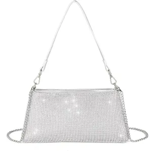 Valleycomfy Bling Evening Clutch Bag for Women Lady Girl Bride Rhinestone Purse For Prom Cocktail Party Wedding Engagement