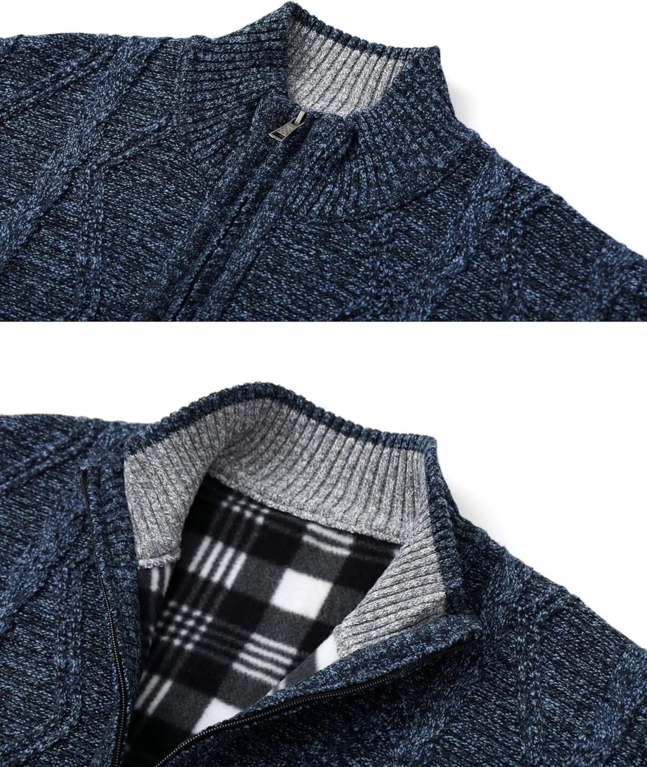 Vcansion Men's Classic Cardigan Sweaters Stand Collar Slim Fit Casual Knitted Sweater