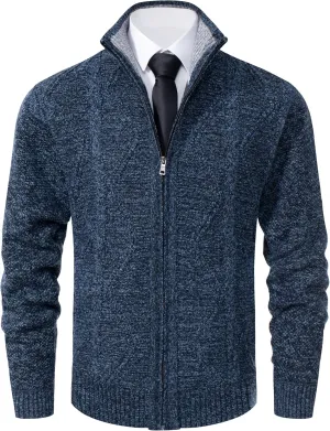 Vcansion Men's Classic Cardigan Sweaters Stand Collar Slim Fit Casual Knitted Sweater