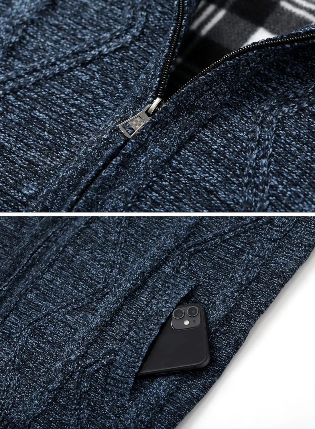 Vcansion Men's Classic Cardigan Sweaters Stand Collar Slim Fit Casual Knitted Sweater