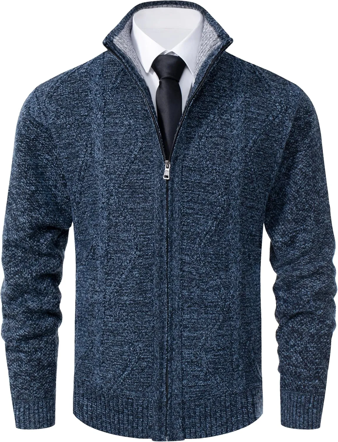 Vcansion Men's Classic Cardigan Sweaters Stand Collar Slim Fit Casual Knitted Sweater