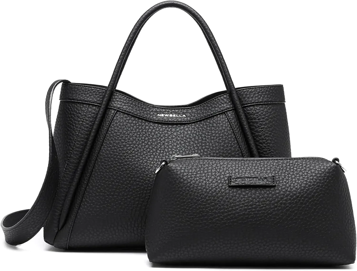 Vegan Leather Tote Bag for Women, Hobo Shoulder Bag, Crossbody Handbag with Matching Purse, Stylish Versatile