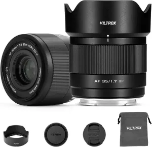 VILTROX 35mm F1.7 XF Lens AF F/1.7 X-Mount Shot for Fuji Beginner's Lens Auto Fcous APS-C Large Aperture Prime Lenses for Fujifilm X-T1 X-T10 X-T2 X-T20 X-T3 X-T4 X-T100 X-T200 X-T30 X-PRO02 XS10 XS20