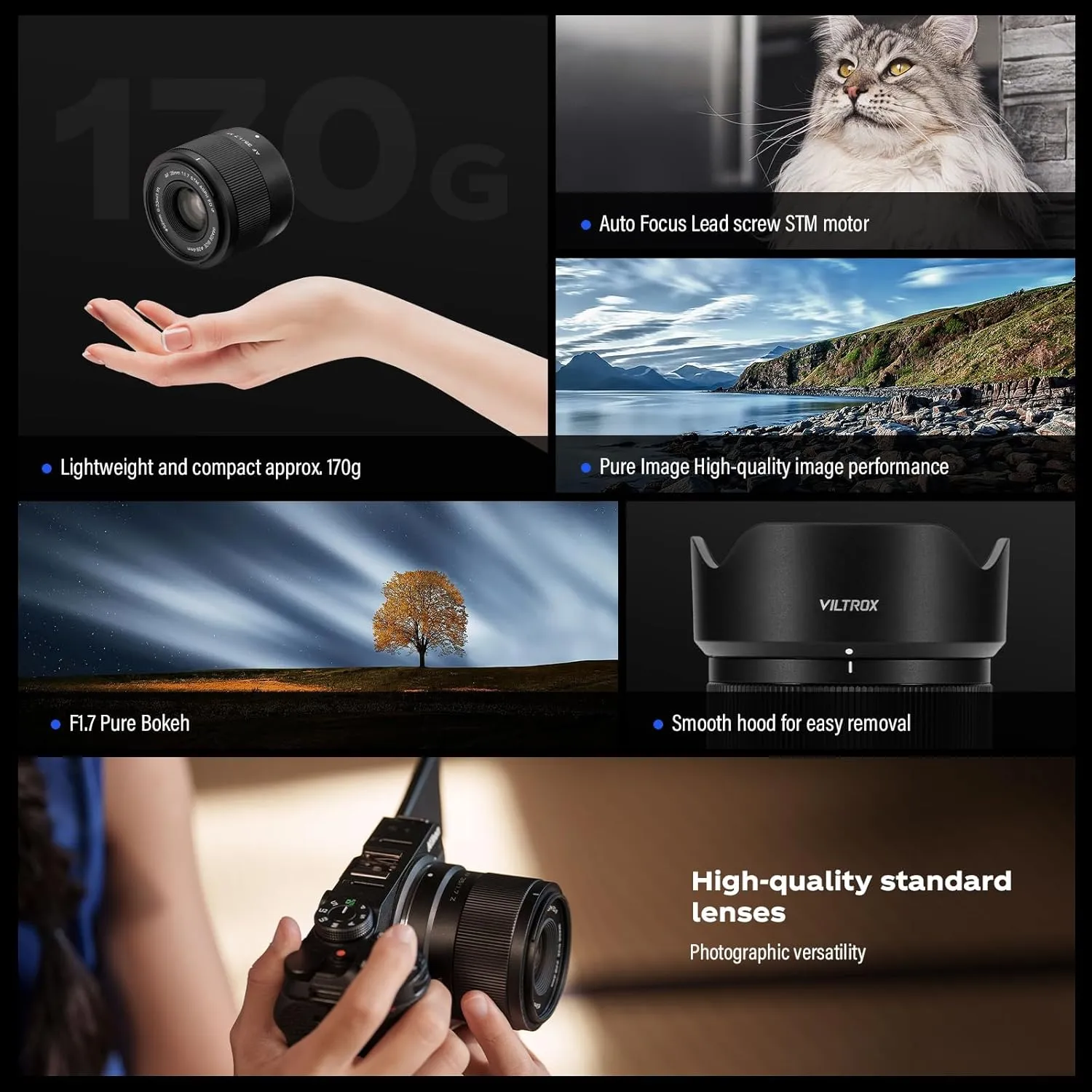 VILTROX 35mm F1.7 XF Lens AF F/1.7 X-Mount Shot for Fuji Beginner's Lens Auto Fcous APS-C Large Aperture Prime Lenses for Fujifilm X-T1 X-T10 X-T2 X-T20 X-T3 X-T4 X-T100 X-T200 X-T30 X-PRO02 XS10 XS20