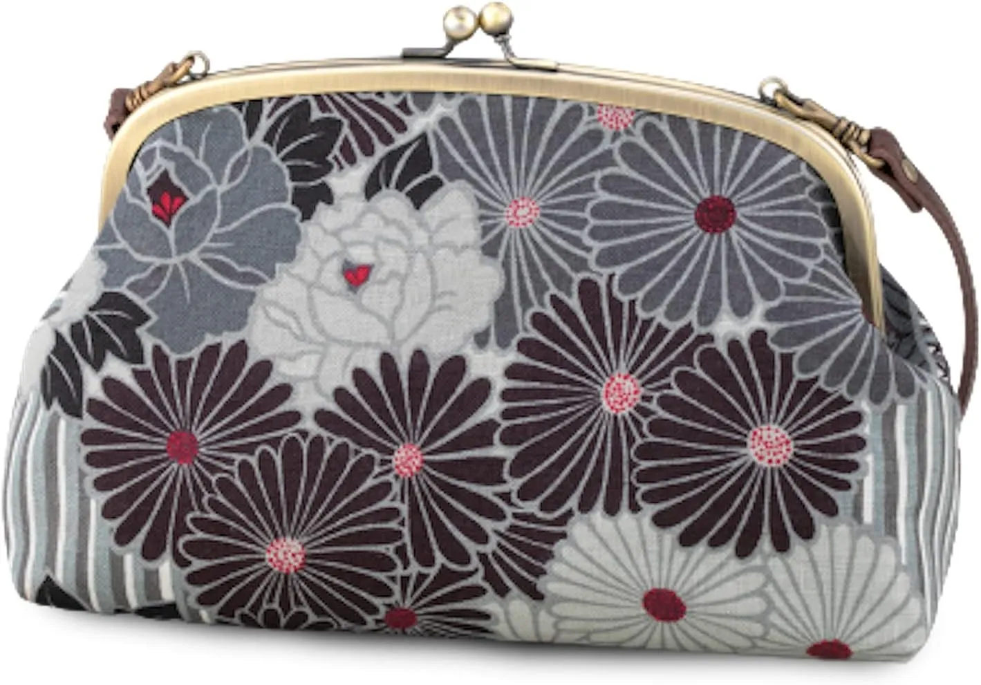 Vintage Kiss Lock Purses and Handbags Crossbody Bag/Made in Japan Japanese Evening Clutch Buckle Purse Shoulder/for Woman