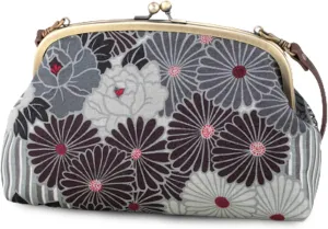 Vintage Kiss Lock Purses and Handbags Crossbody Bag/Made in Japan Japanese Evening Clutch Buckle Purse Shoulder/for Woman