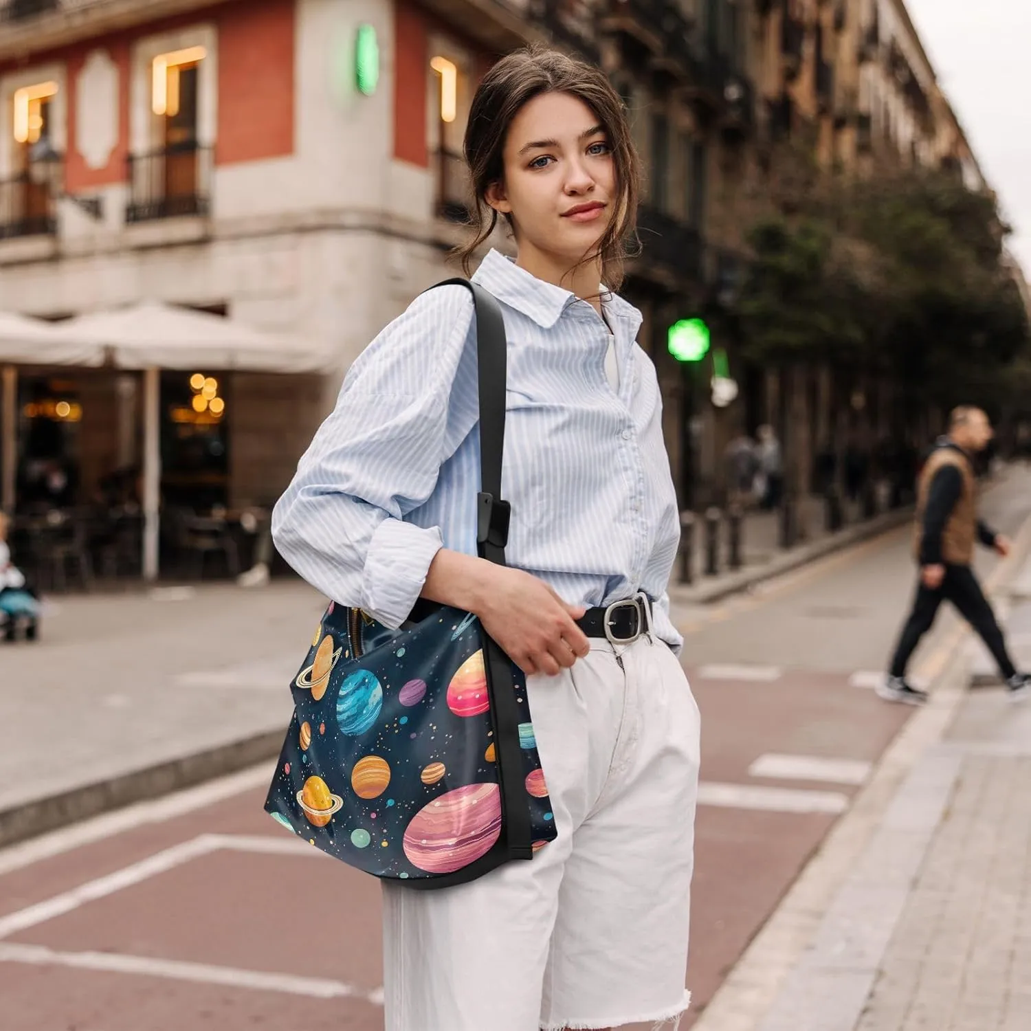 Vintage Plank Scratch Ocean Seabird Bag with Zipper and Pockets, Leather Crossbody Bag, Woman Leather Bag