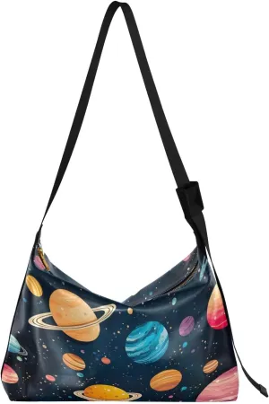 Vintage Plank Scratch Ocean Seabird Bag with Zipper and Pockets, Leather Crossbody Bag, Woman Leather Bag