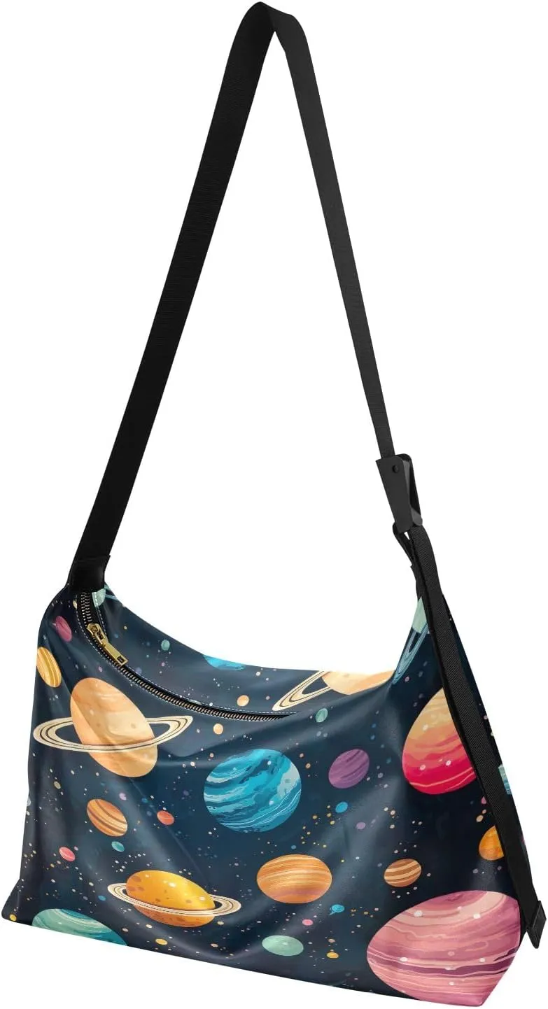 Vintage Plank Scratch Ocean Seabird Bag with Zipper and Pockets, Leather Crossbody Bag, Woman Leather Bag