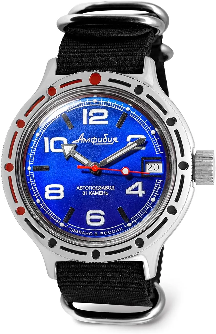 VOSTOK | Classic Amphibian Automatic Self-Winding Russian Diver Wrist Watch | WR 200 m | Amphibia 420432 |Fashion | Business | Casual Men's Watches
