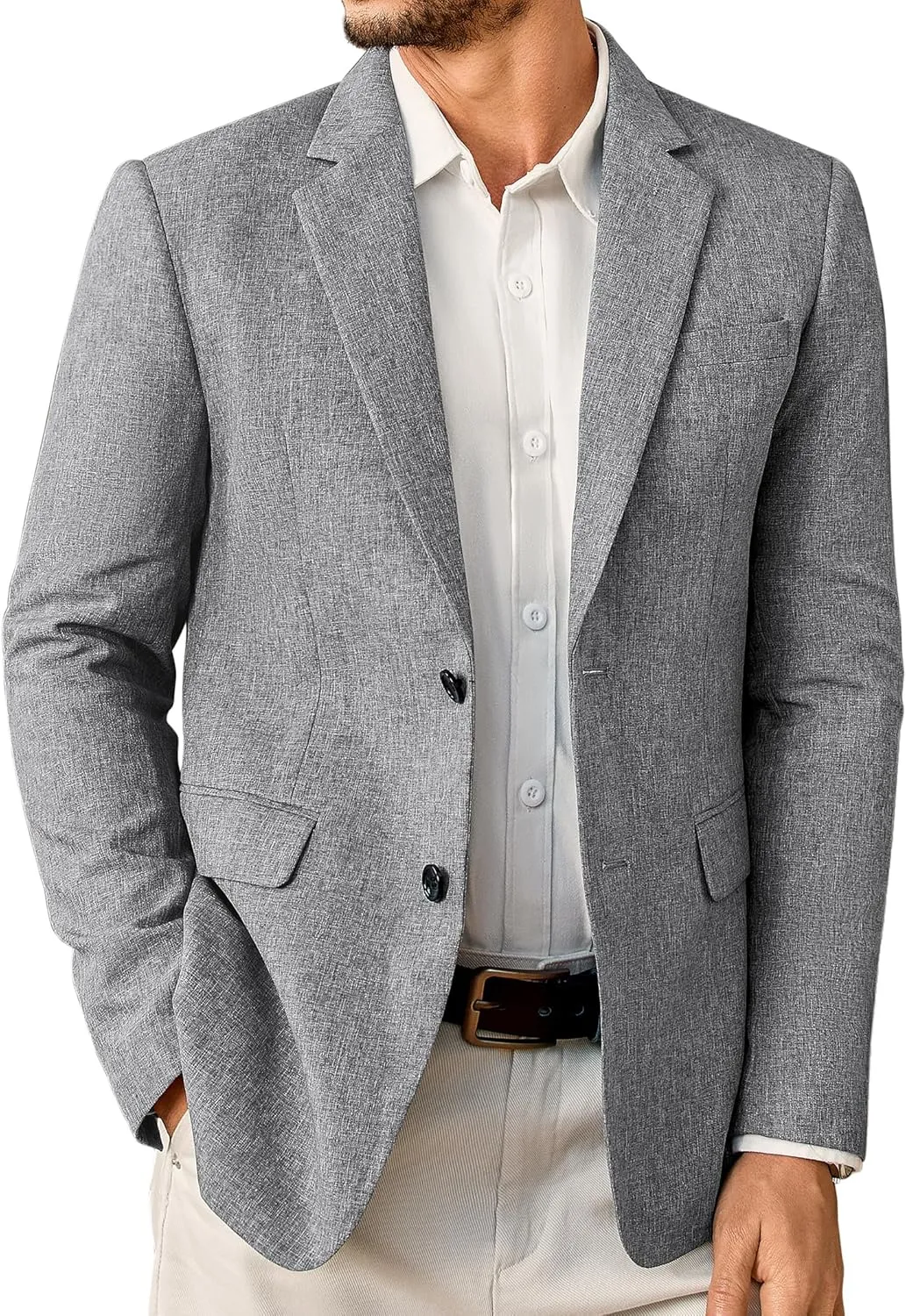 Vssjavun Mens Sport Coats Casual Blazer Two Button Lightweight Business Suit Jacket