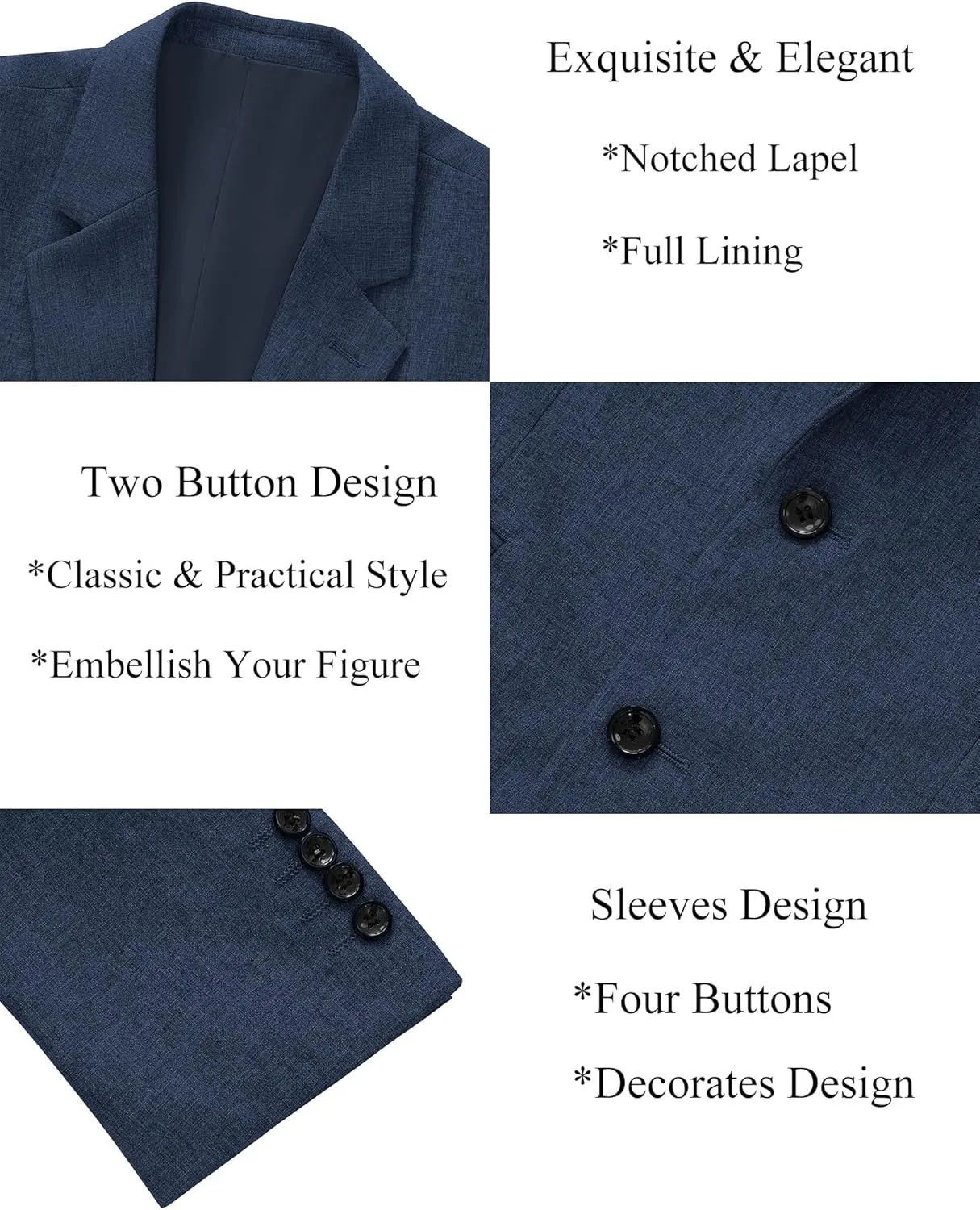 Vssjavun Mens Sport Coats Casual Blazer Two Button Lightweight Business Suit Jacket