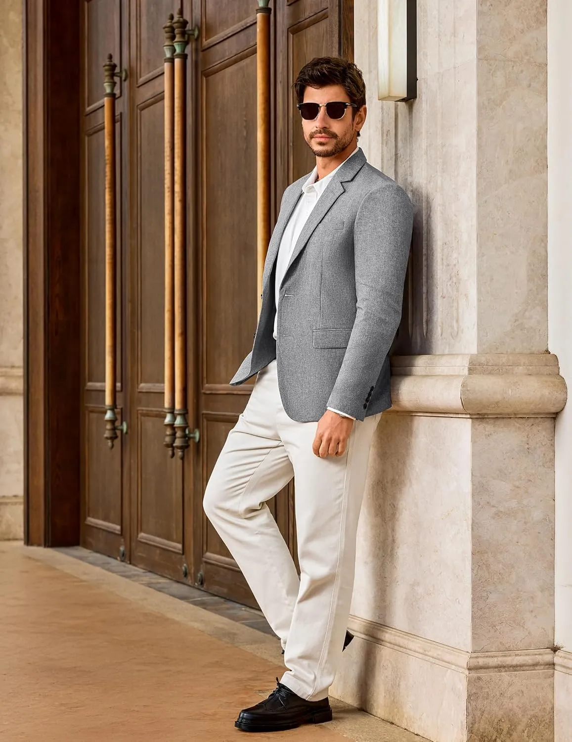 Vssjavun Mens Sport Coats Casual Blazer Two Button Lightweight Business Suit Jacket
