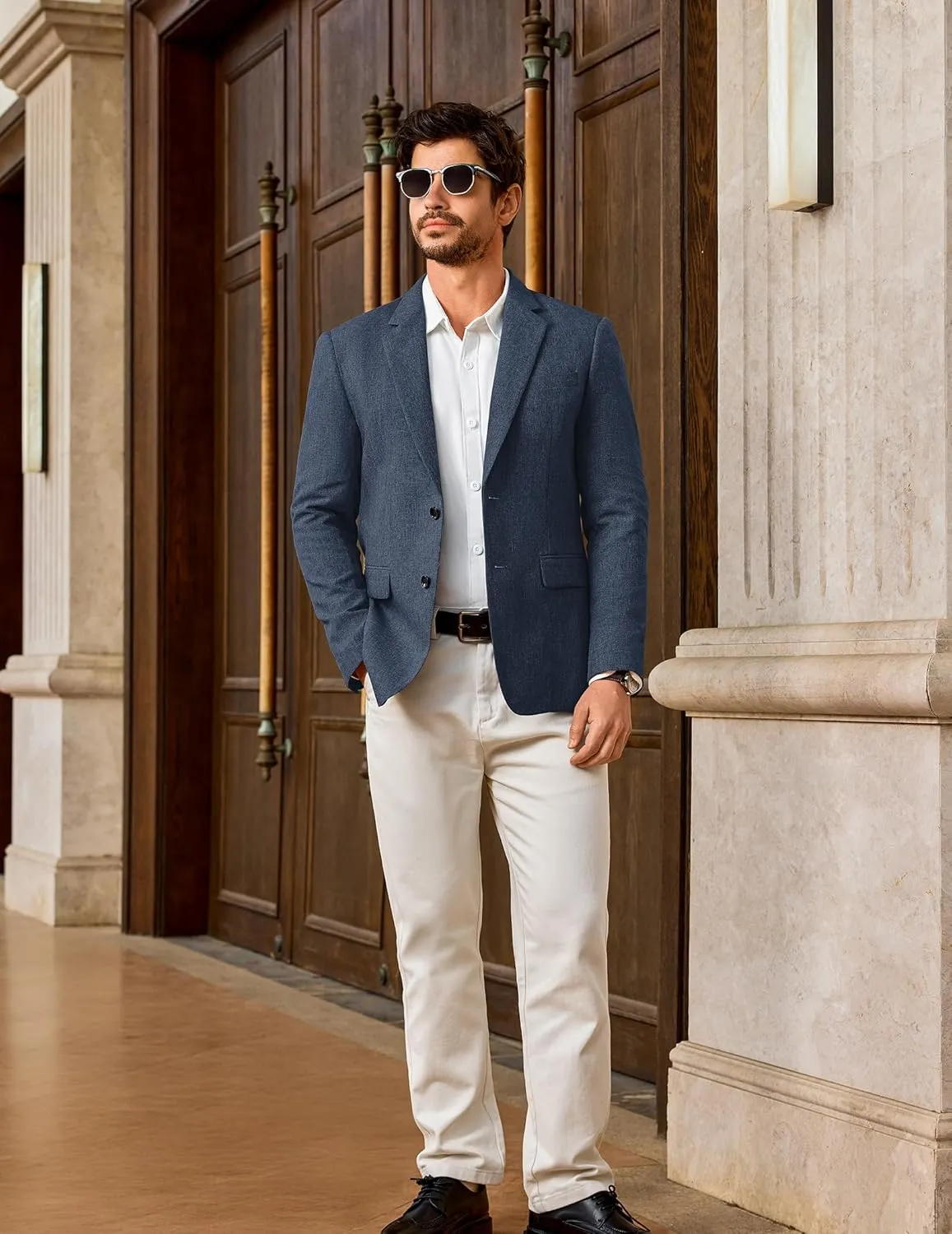 Vssjavun Mens Sport Coats Casual Blazer Two Button Lightweight Business Suit Jacket