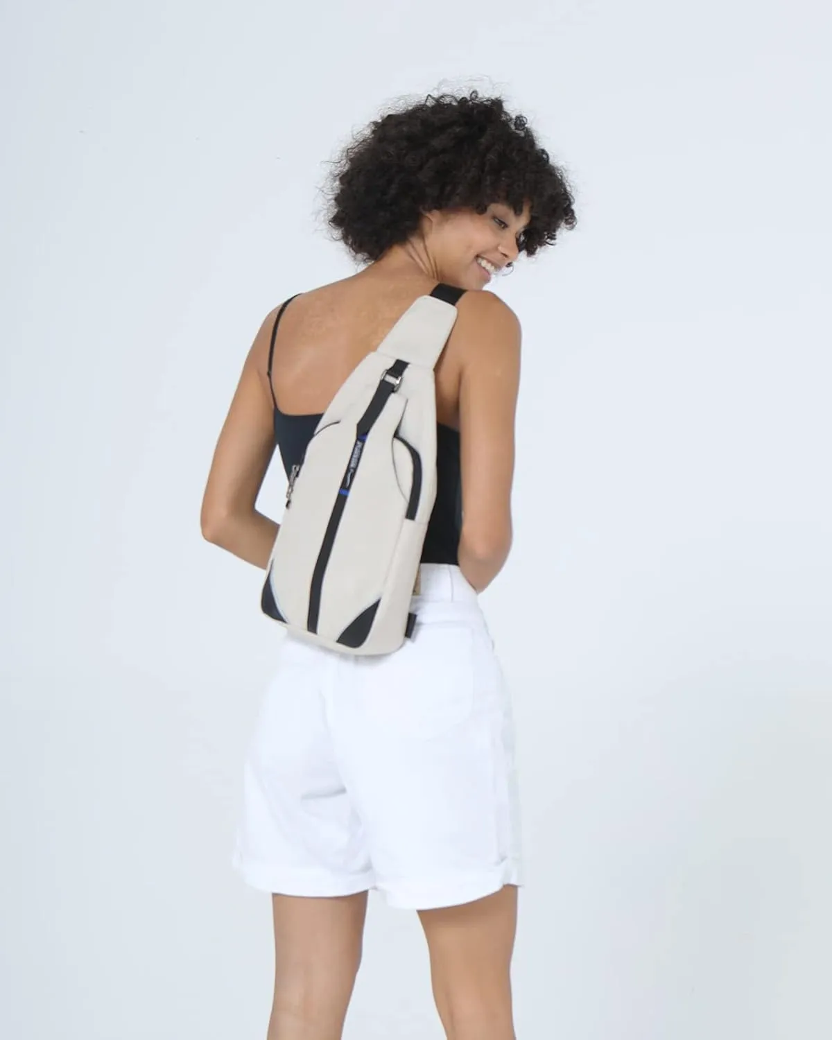 WATERFLY Small Crossbody Sling Backpack Anti Theft Backpack for Traveling Chest Shoulder Bag