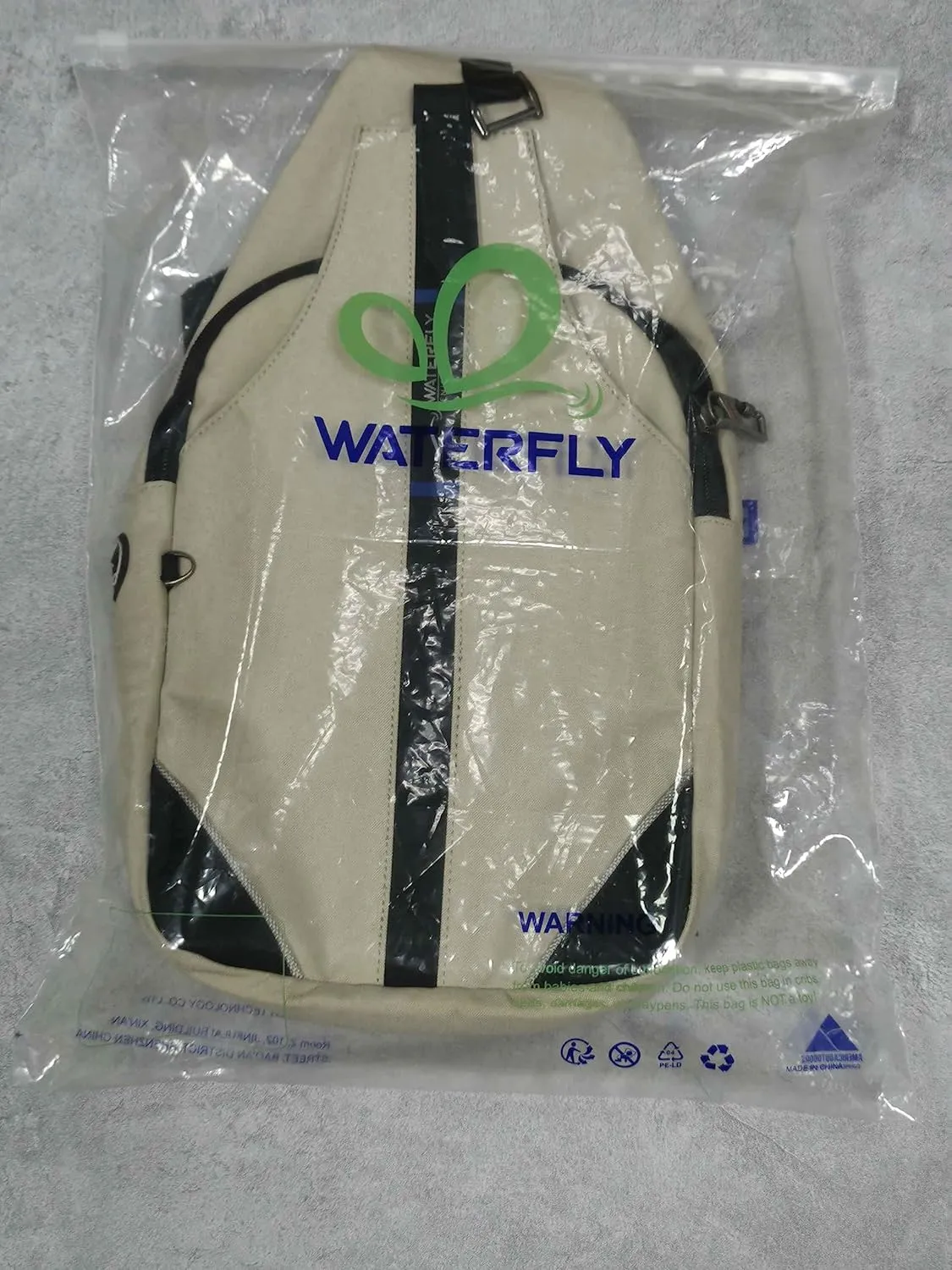 WATERFLY Small Crossbody Sling Backpack Anti Theft Backpack for Traveling Chest Shoulder Bag