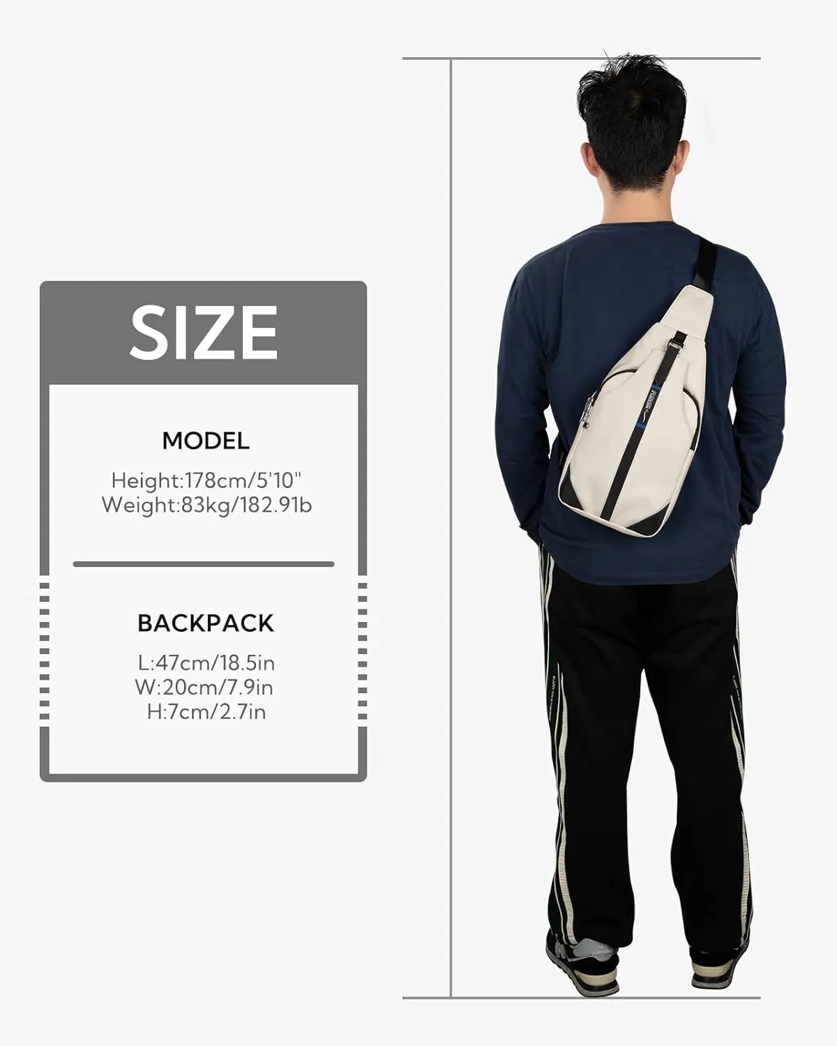 WATERFLY Small Crossbody Sling Backpack Anti Theft Backpack for Traveling Chest Shoulder Bag