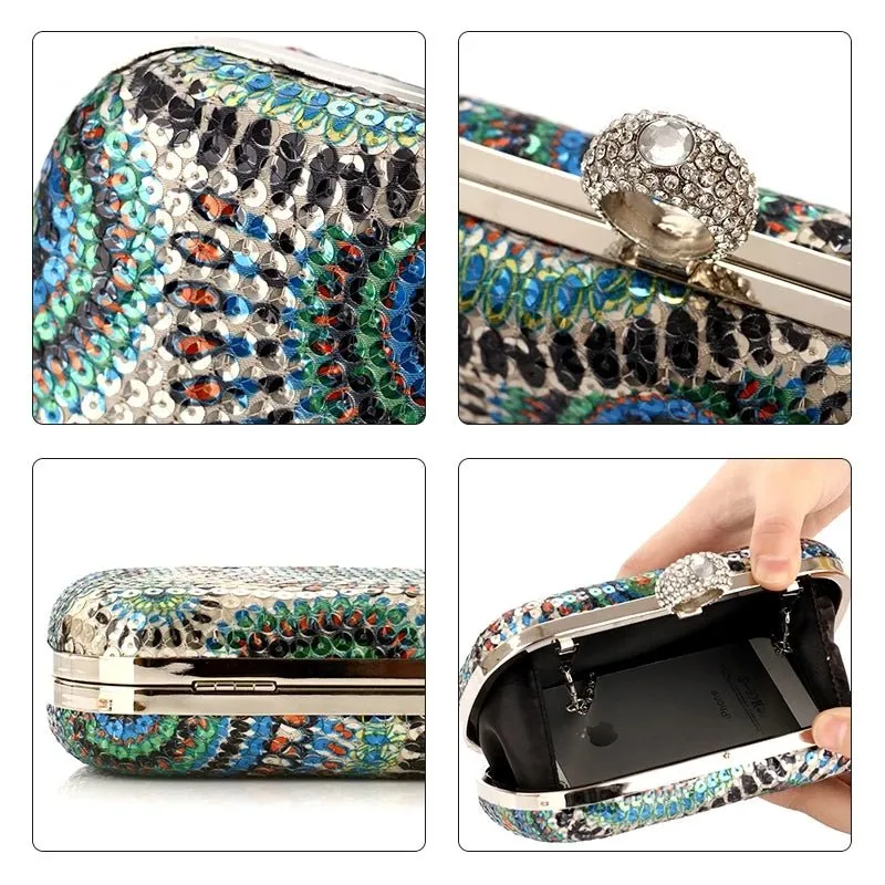 Wedding Women Clutch Purses Sequins Evening Party Shoulder Bag