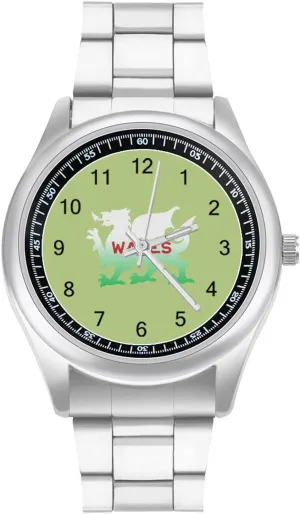 Welsh Dragon Flag of Wales Fashion Classic Wrist Watches for Men Casual Business Dress Watch Unisex