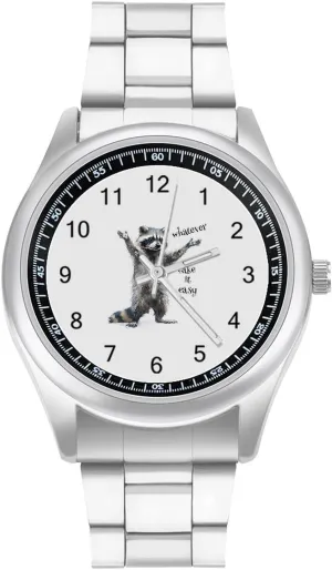 Whatever Raccoon Fashion Classic Wrist Watches for Men Casual Business Dress Watch Unisex