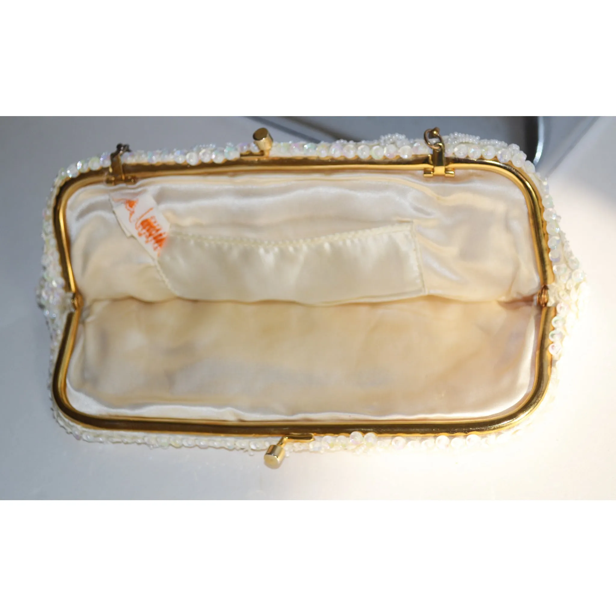 White Beaded Purse By LaRegale