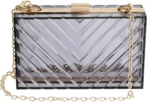 WJCD Clear Purses For Women Acrylic Clear Clutch Bag Stadium Approved